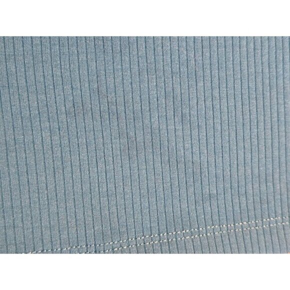 Nina Parker Midi Dress 2X Blue Cut Out Stretch Ribbed Ruched Short Sleeve Casual - Picture 16 of 16